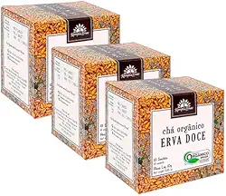 Kit 3X: Chá de Erva Doce Orgânico Kampo de Ervas 10 Sachês