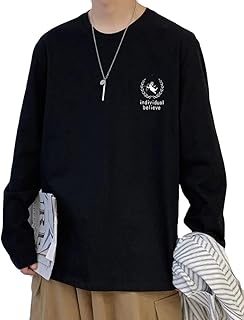 [AOZUO] メンズ ｔシャツ 長袖 カットソー トップス コットン 快適 柔らかい Ｔシャツ 大きいサイズ クルーネック ビッグｔシャツ スタイリッシュ