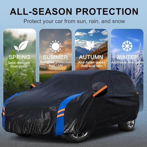 Image of Custom Fit Car Cover for Ford Escape (2000-2026), Upgraded Waterproof All Weather Outdoor Auto Cover with Driver Door Zipper & Mirror Pockets, UV /Snow /Dust Protection
