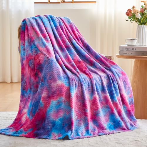 NEWCOSPLAY Superweiche Überwurfdecke, seidiges Flanell-Fleece, Blättermuster, leichte Bettdecke, für alle Jahreszeiten, Dunkelviolett… – Ansicht 3