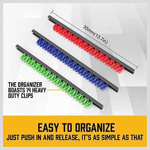 Screwdriver Organizer, SEDY 3-Piece Wall Mount Screwdriver Storage Racks, 26 ABS Clips Screwdriver Rail Rack Organizers