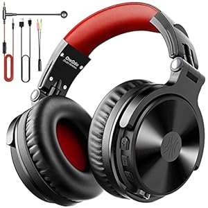OneOdio Bluetooth hoofdtelefoon over ear [tot 110 uur & BT 5.2] Bass hoofdtelefoon draadloos met microfoon voor handsfree bellen, HiFi opvouwbare pc-headset met kabel, 50 mm driver, Boom Mic voor mobiele telefoon/laptop