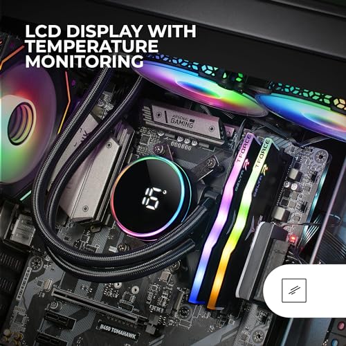 Miniatura 4 de Mars Gaming ML-LCD240, Refrigeración Líquida AIO, TDP 500W, 2x Ventiladores FDB ARGB 120mm, Pantalla LCD con Monitoreo de Temperatura, Bomba Opti-Chamber 3rd Gen, Multisocket Universal, Negro