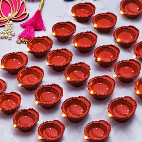 LAXIS® Pack of 36 Water Sensor LED Light Diyas for Home Decoration, Floating Electric Flameless & Smokeless Candle for Home Decor, Diwali Festivals Decoration, Christmas, New Year Home Decor