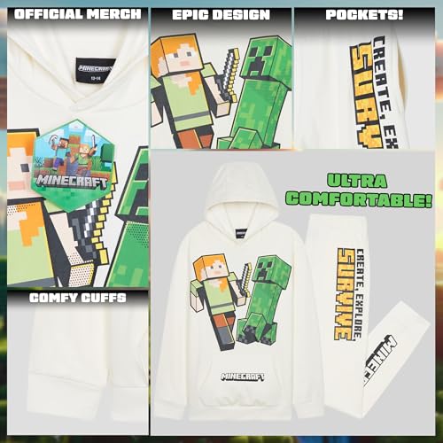 Image of Minecraft Boys Pants Set - Cozy Hoodie and Joggers for Kids - Fun Gifts for Boys