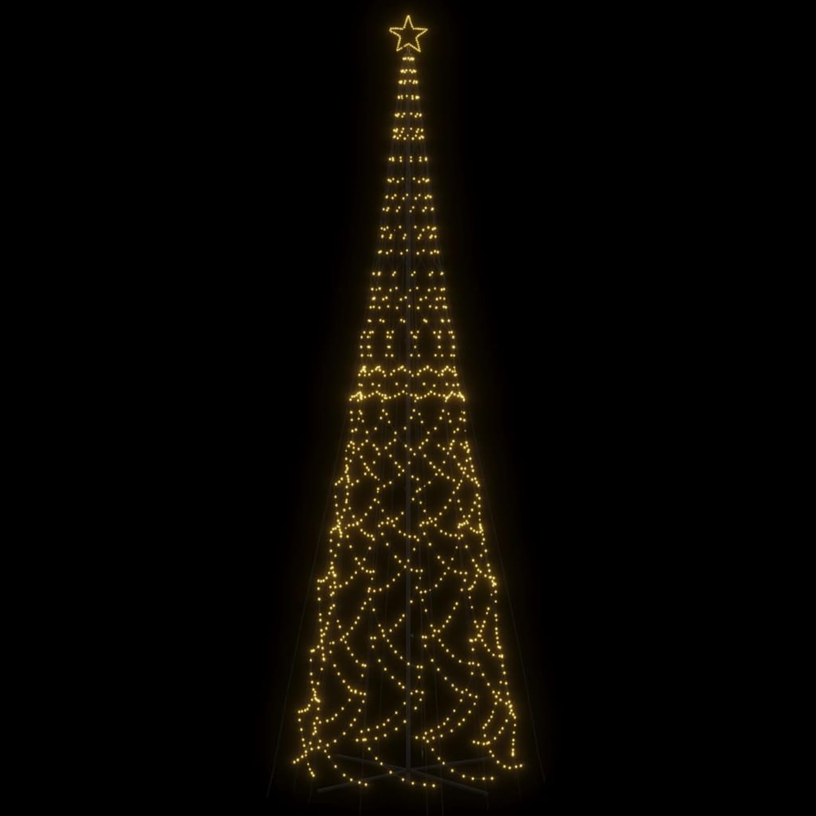 Tidyard LED Weihnachtsbaum Tannenbaum Lichterbaum Weihnachtsdeko Beleuchtung Außen Beleuchtet Lichterkette Outdoor Kegelform Warmweiß 3000 LEDs 230x800 cm
