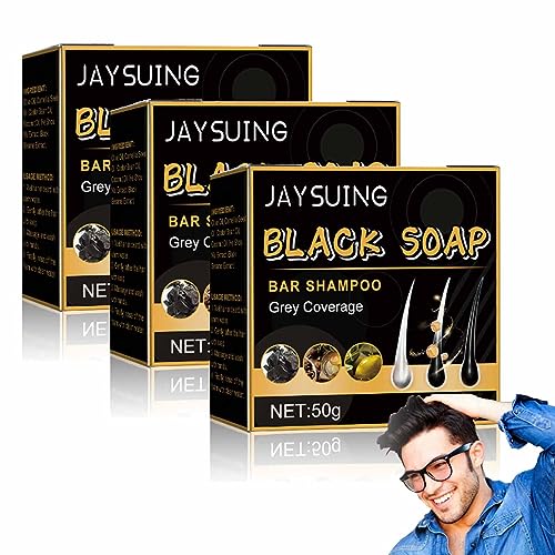 CLOUDEMO 2/3/5 peças Jaysuing Black Hair Soap, Jaysuing Black Soap, Grey Gone Soap, Soap para homens e mulheres (3 peças)