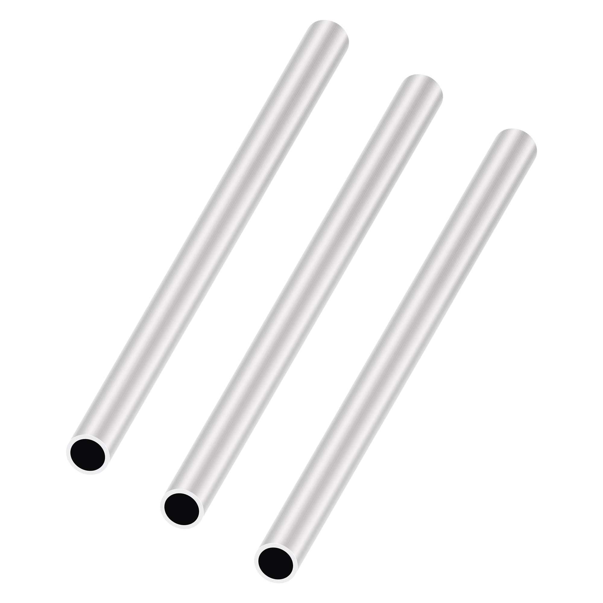 LAVMHAB 6063 Aluminum Tube 12mm OD x 10mm ID 1.0mm Wall Thickness 200mm Length, Aluminum Round Tubing Seamless Straight Pipes (3pcs)