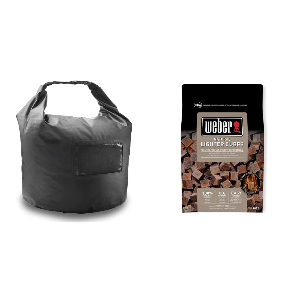 Weber7007 Fuel Storage Bag, Black & 17612 - Cubetti accendifuoco 48 pastiglie sul Marrone
