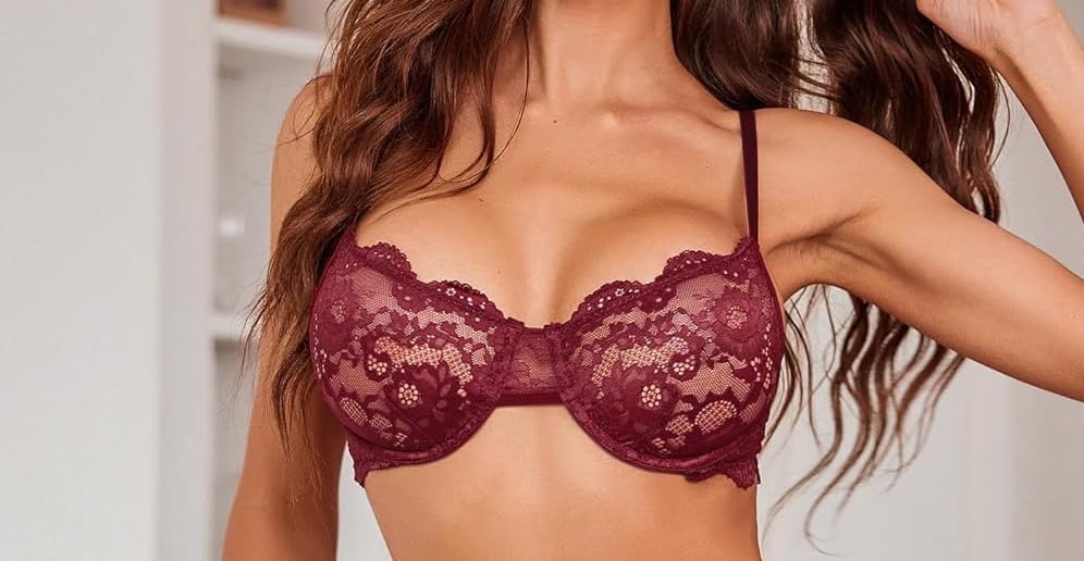 Image of Women's Underwired Lingerie Set for Lace Lingerie Set for Honymoon, Bridal lace Underwired Bra Panty Set