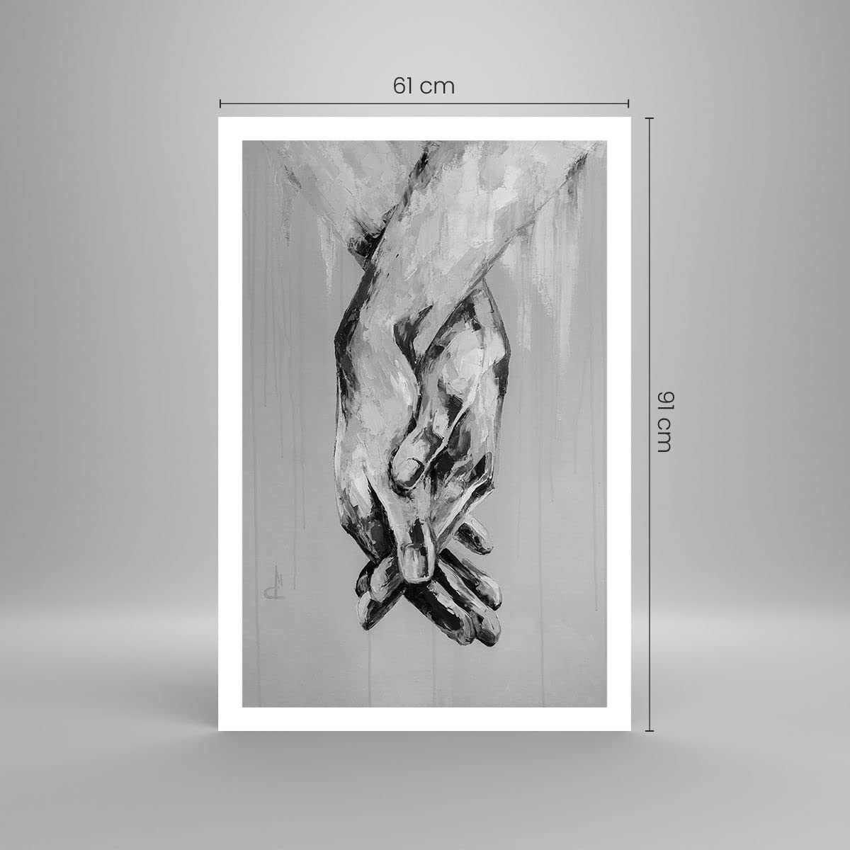 Deco Cadre Salon Manuscrit Mains Noir Et Blanc Moderne Impression