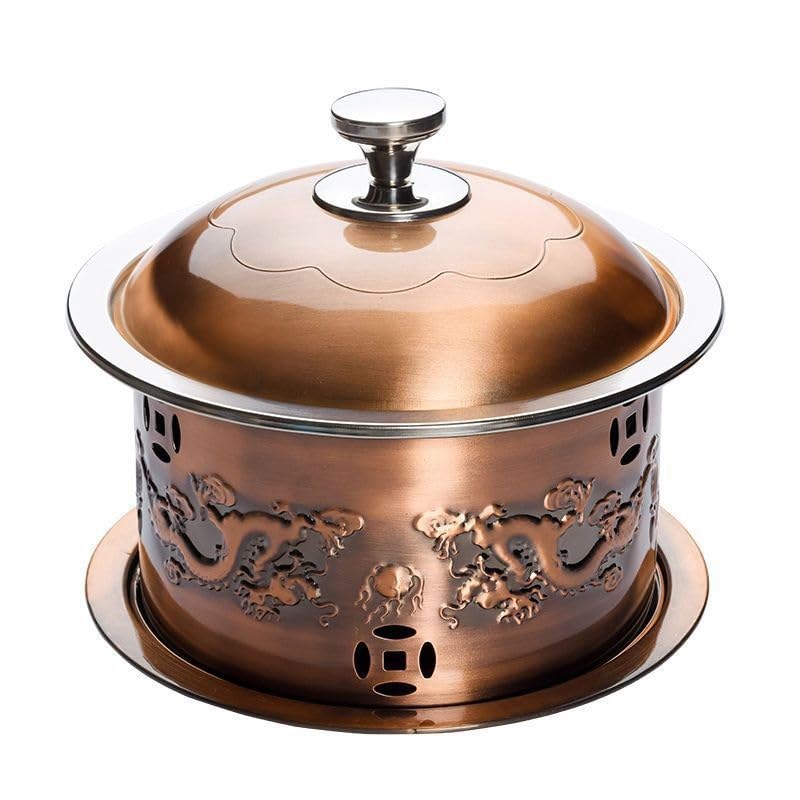Lkvent Calentador de Comida Platos Redondos for Frotar, Calentador de Alimentos de Acero Inoxidable for Catering, Eventos, Fiestas, Bodas pequeña(28cm)