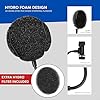 TONIXY 1 Pack Professional Studio Microphone Windscreen With 360° Flexible Gooseneck Metal Clamp, Hydrophobic Foam Filter For Clear Vocal Recording, Black, 21X12X7.5Cm #1