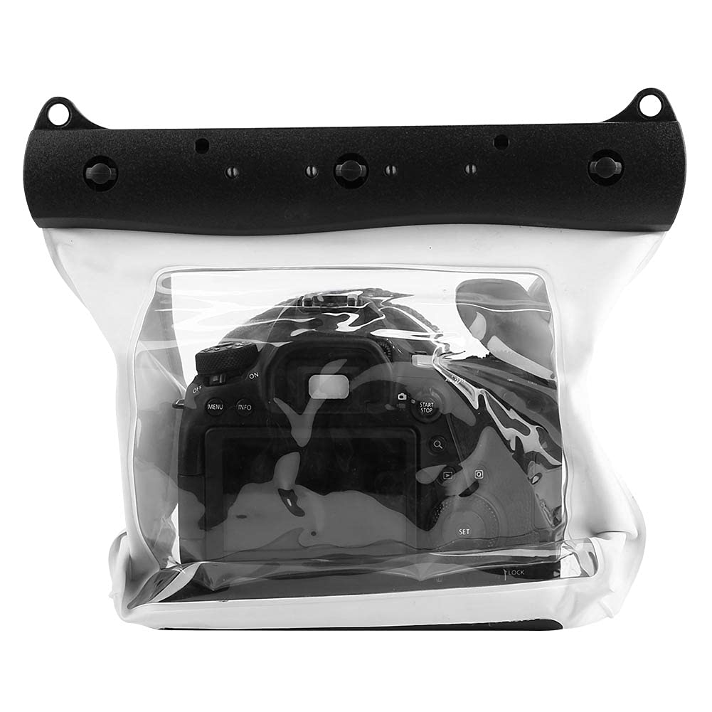 Sxhlseller Bolso Impermeable de la Carcasa de la Cámara, Bolso Seco Universal del Estuche de Dving Submarino para Cámaras DSLR(Blanco)
