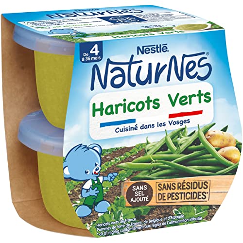 Nestlé Naturnes Petits Pots Bébé Haricots Verts - Dès 4/6 mois - 2x130g