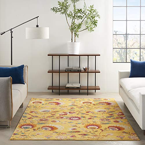 Nourison-Allur-Non-Shedding-Botanical-Contemporary-Yellow-Multicolor-4-x-6-Area-Rug-4-x-6 51inqtwwo8L