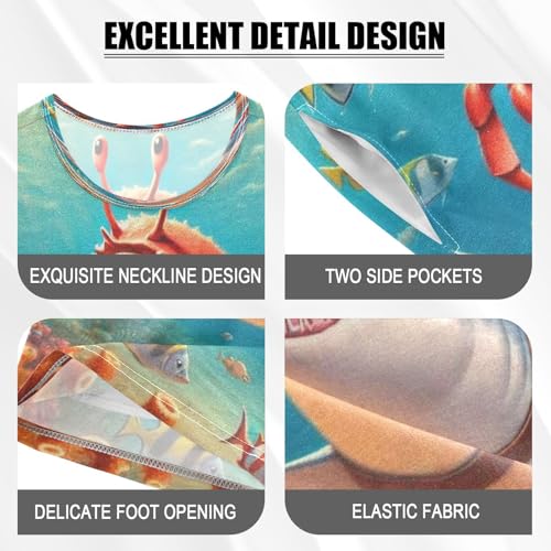 Shark Sea Animals Pajama Set Short Sleeve Nightwear Soft Clothes Set Summer Pajamas Cotton 5Y4