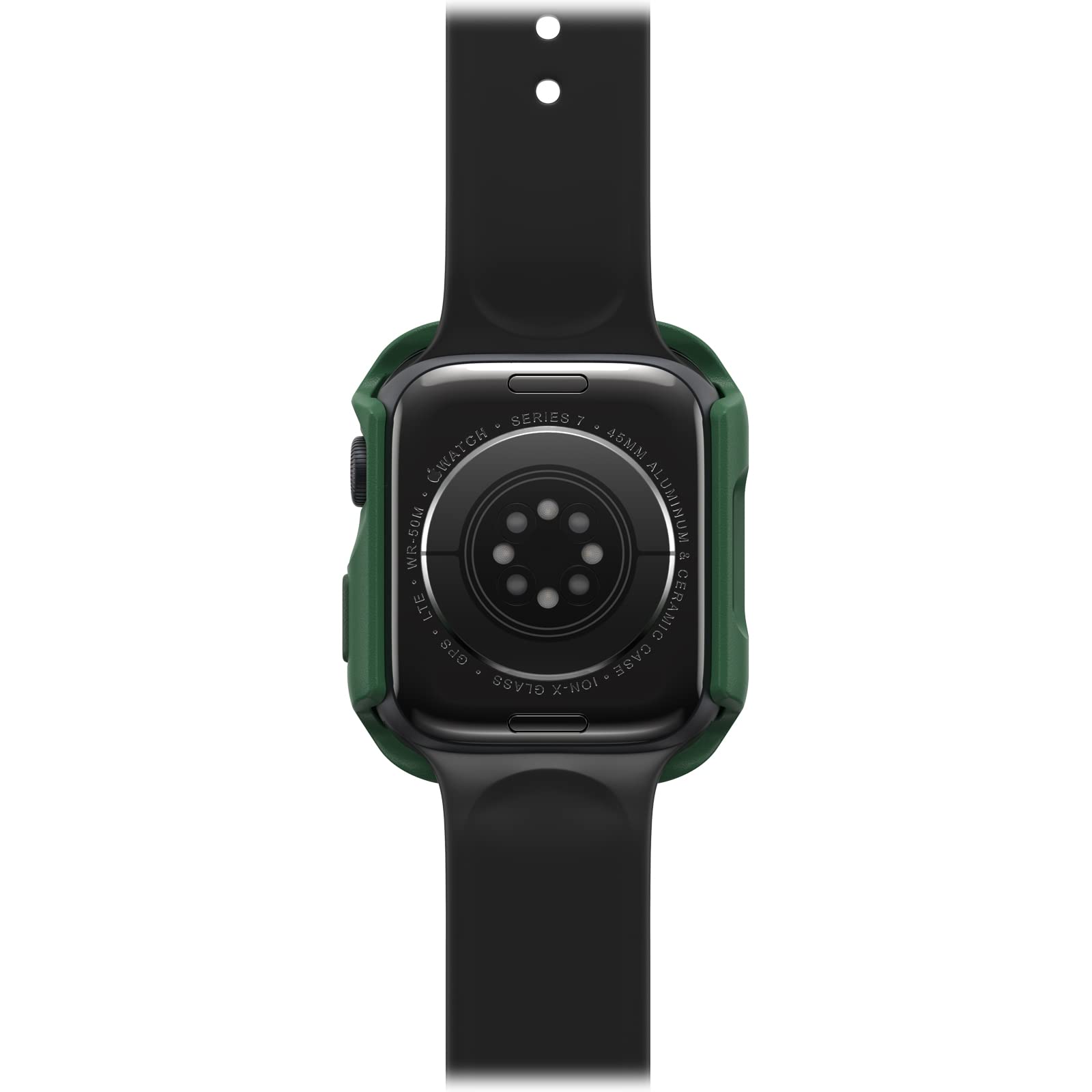 OtterBox Eclipse zderzak do zegarka ze zintegrowaną szklaną osłoną ekranu do Apple Watch Series 9/8/7-45mm, szkło hartowane, eleganckie etui ochronne do Apple Watch, Ciemnozielony