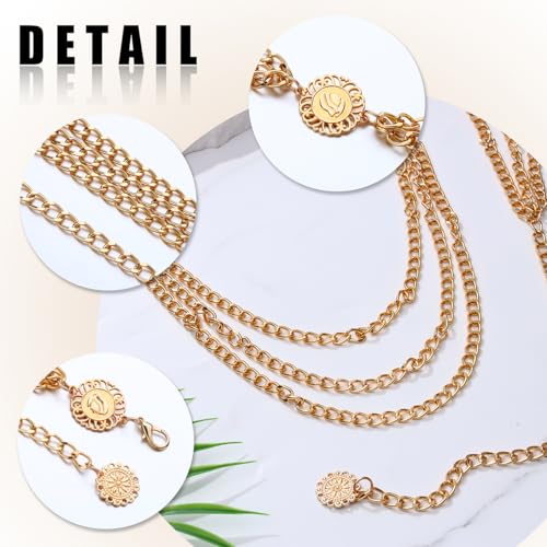 Multilayer Metal Waist Chain Belt for Women Waist Belly Chain for Dresses, Jeans, Skirts, Trousers2