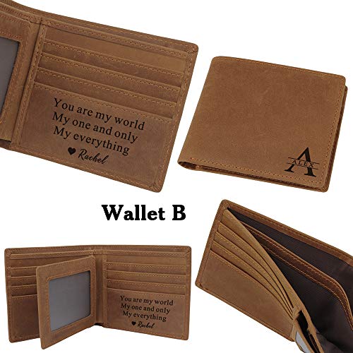 Awofer Custom Mens Engraved Leather Wallet, Anniversary & Dad Present3