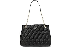 Women's Carey Quilted Kate Spade Leather Tote Bag in Black