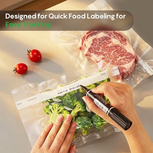 Image of FRESKO 200 Pack Quart 8 inchx12 inch Vacuum Sealer Bags, BPA Free Heavy Duty PreCut, Great for Sous Vide, Everyday Meal Prep & Freezer Storage