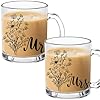 2 pcs mr and mrs couple mug set 12 oz glass coffee mug couples gift sets for newlyweds couples mr and mrs couple mug gifts set for anniversary wedding engagement  urban country home decor