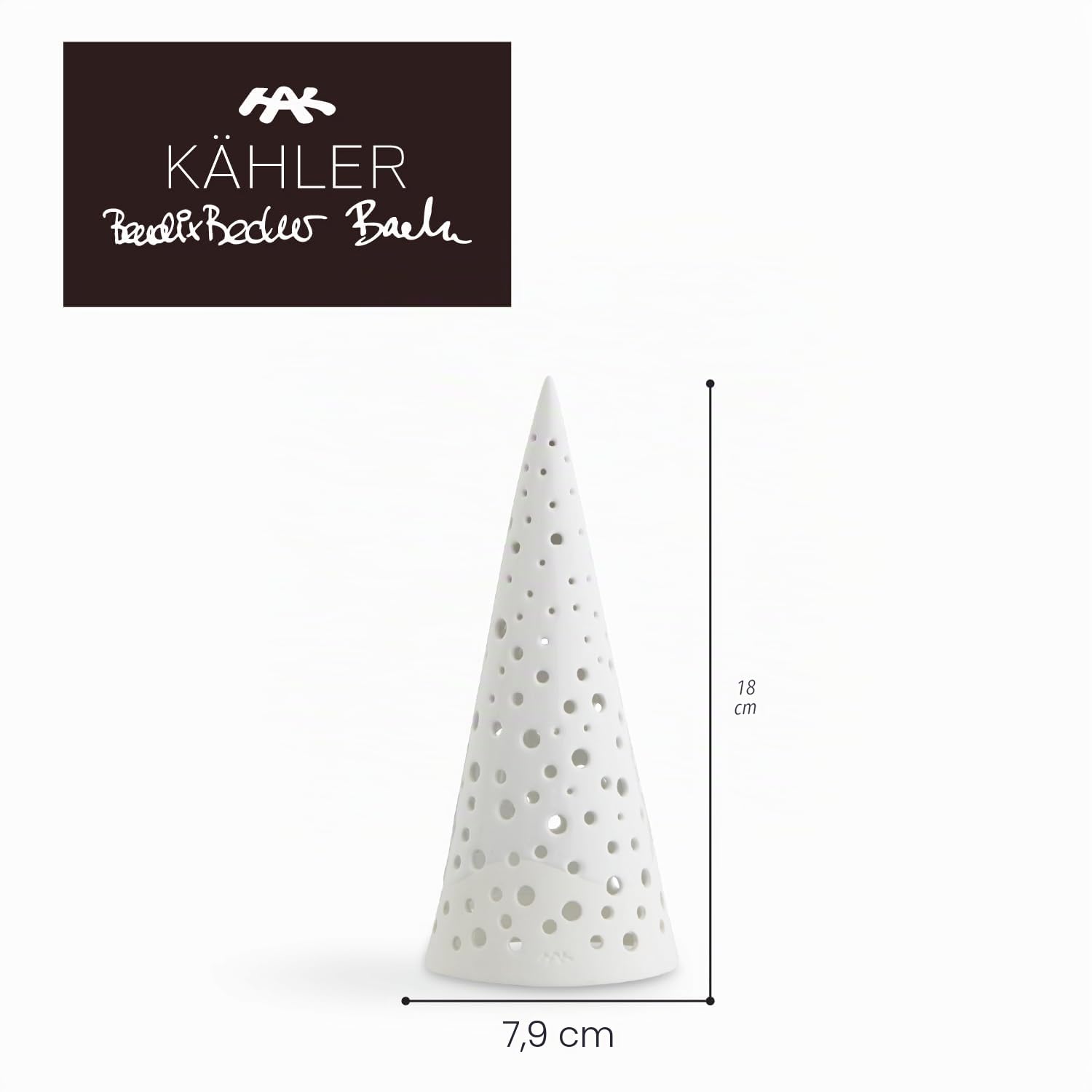 Kähler Photophore haut H19 cm Nobili Objet de collection design danois, blanc