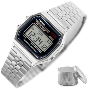 Casio Unisex Watch - A159WA-N1DF Black Dial, Silver Band: Buy Online at  Best Price in UAE - Amazon.ae
