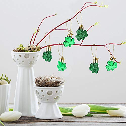 Leinuosen St Patrick's Day Ornament Valentines Tree Shamrocks Decorations Good Luck Clover Hanging Bauble For Valentines Day Table Shelf Festival Decorations #TOP4