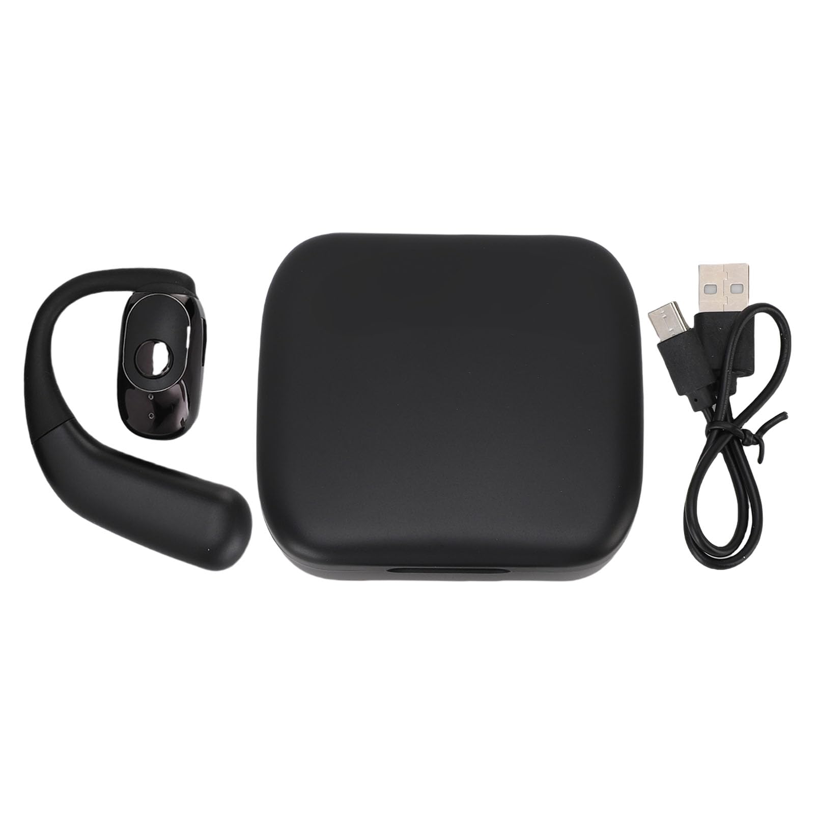 Cuifati Bluetooth Headset, Wireless Earpiece with 500mAh Charging Case, Single Ear Headset with 180° Rotatable Shaft & Bluetooth 5.4 Technology, for Business, Driving, Office