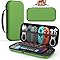 MoKo Carrying Case for Nintendo Switch 2(2025), Protective Hard Shell Portable Travel Carry Case Pouch holds 10 Cartridges with Pockets for Switch 2 Accessories and Games, Green