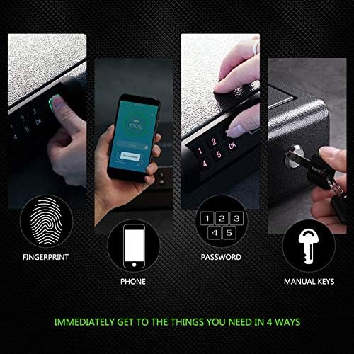 Miniatura 2 de Caja fuerte para armas, caja fuerte biométrica para pistolas de 3 vías de desbloqueo seguro  huella digital  PIN digital  Desbloqueo de llave con