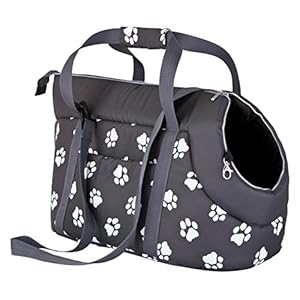 Hobbydog TORGWL2 Tragetasche für Hunde und Katzen, 27 x 25 x 43 cm, grau mit Pfoten