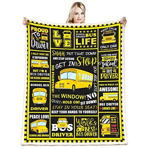 CYREKUD School Bus Driver Gifts Blanket,Bus Driver Appreciation Gifts Throw Blanket,Bus Driver for Women Men,Soft Bus Driver Blanket for Sofa Couch Home Bedroom Decor 50"x 60" Cover