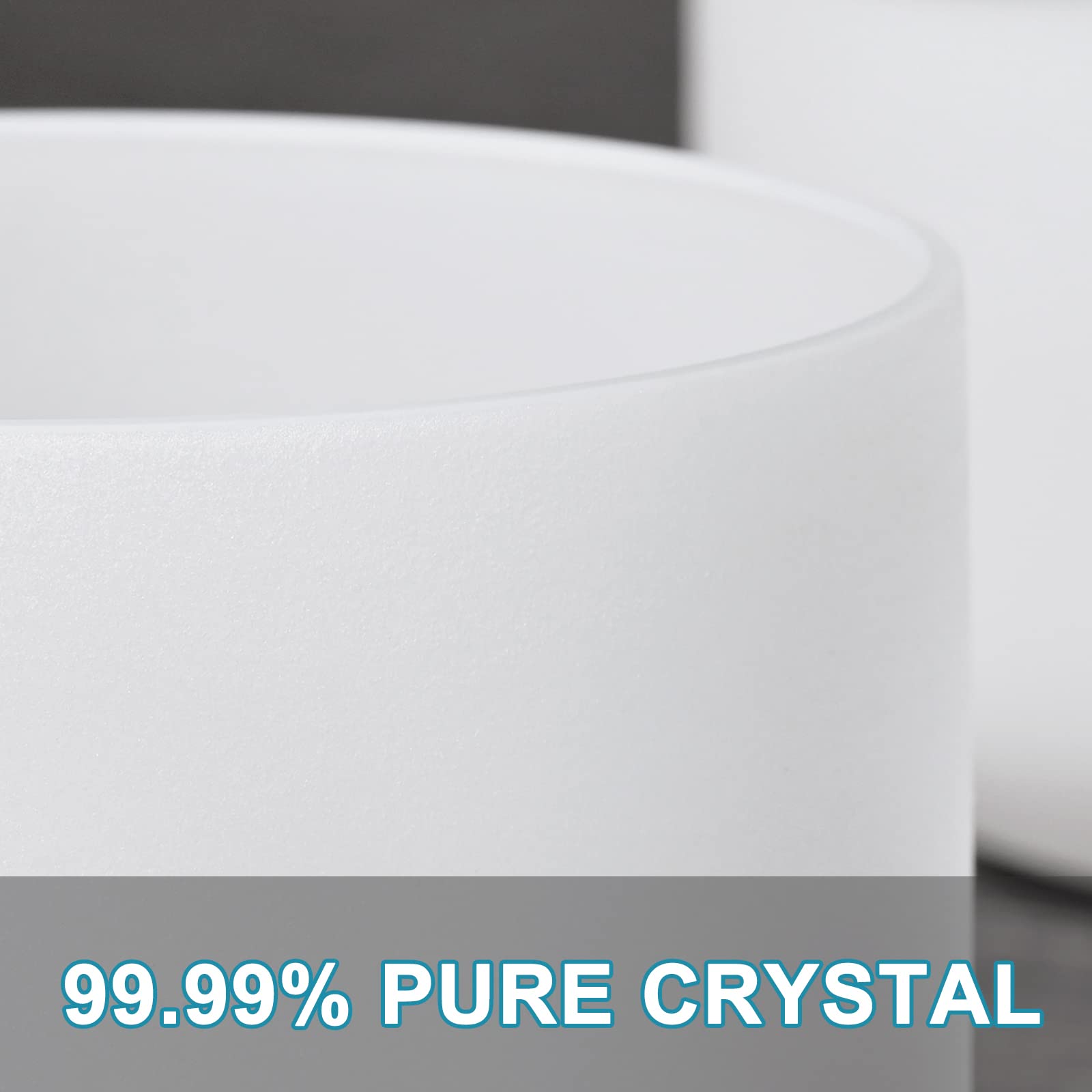432HZ Klangschalen-Set aus mattiertem Chakra-Quarzkristall, 20,3 - 35,6 cm, 7-teilig | Klangheilung, robuste Tragetaschen