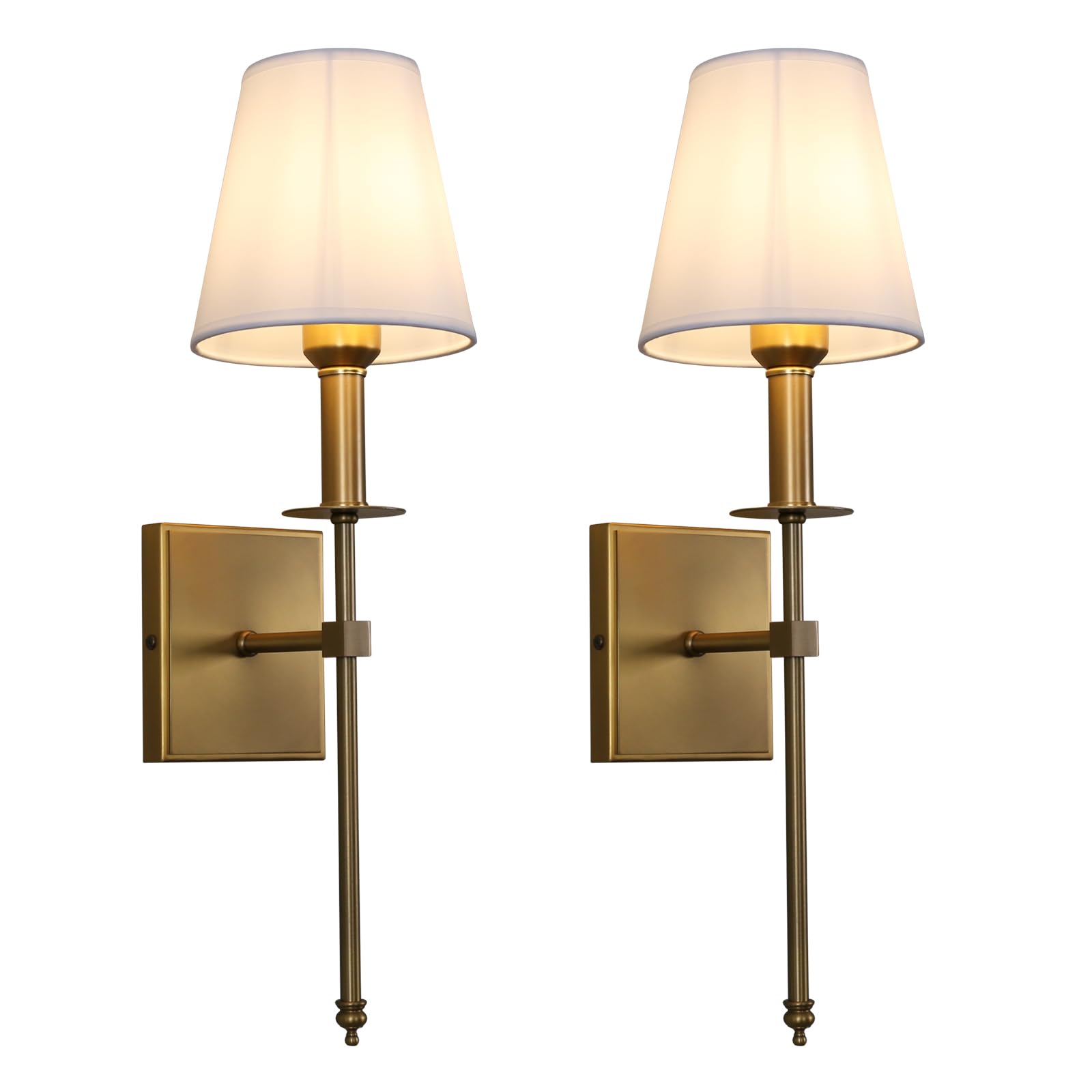 Yosoan Wandleuchte Wandlampe Einfache Moderne Kreative Wandleuchte mit Stoffschirme für Küche/Esszimmer/Schlafzimmer/Café/Bar/Club (2 Stück antike Farbe)