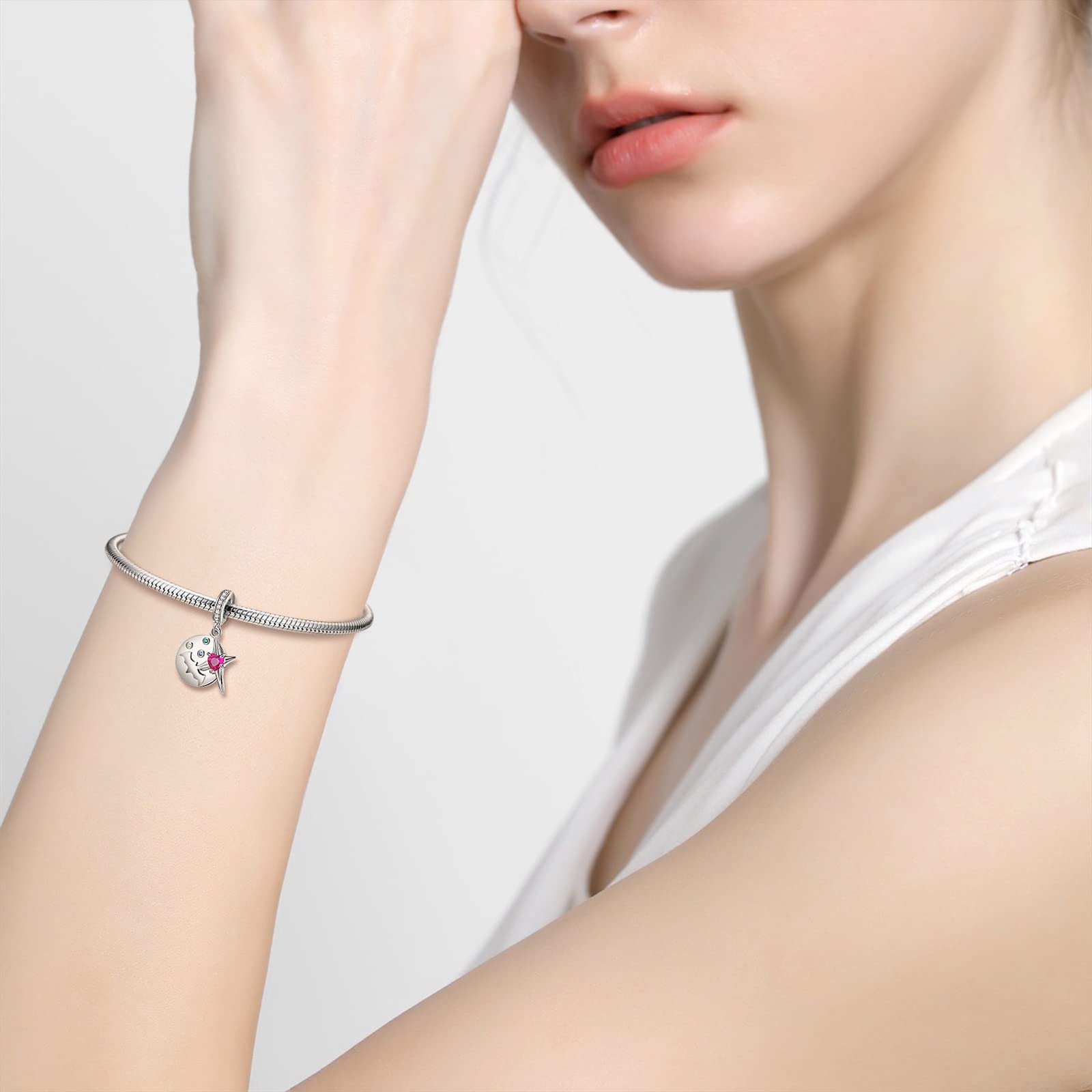 Dijes de murciélagos y cruces de plata de ley 925 hechos a mano para pulseras y collares.