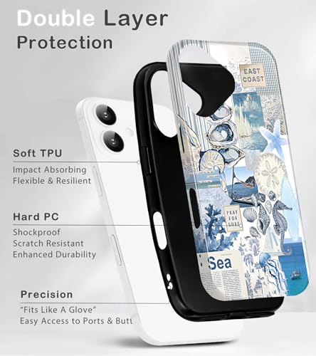 Coque iPhone 17 coque de téléphone esthétique bleu motif océan - 2