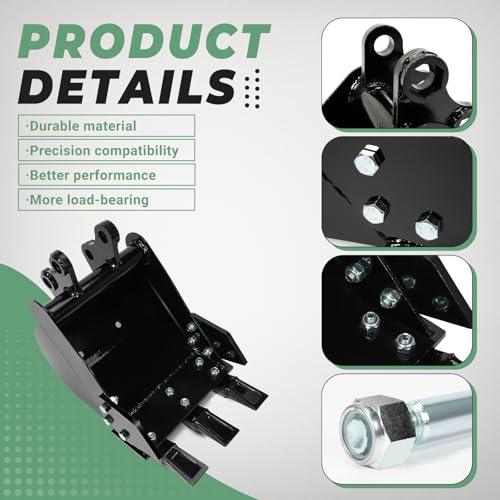 Image of 300mm /11.81in Mini Excavator Bucket, Excavator Trench Buckets Fit for 1.8 Tons Mini Excavator w /Pins*2 - Replace Small Digger Trenching Buckets Excavator Backhoe Attachments