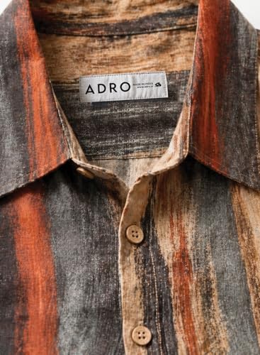 Image of ADRO Abstract Printed Shirts for Men | Breathable Cotton Rayon Fabric | Relaxed Fit Summer Shirts | Casual Party Shirt for Men