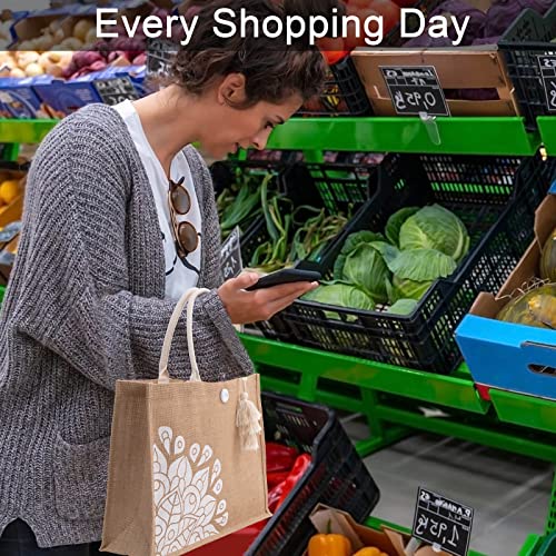 itgowisa Beach Bag for Women,Jute Beach Bag with Handles Pocket Tassel Waterproof Lining,Large Gift Bag, Straw Purse, Reusable Grocery Bag, for Shopping Travel Summer Vacation - Image 7