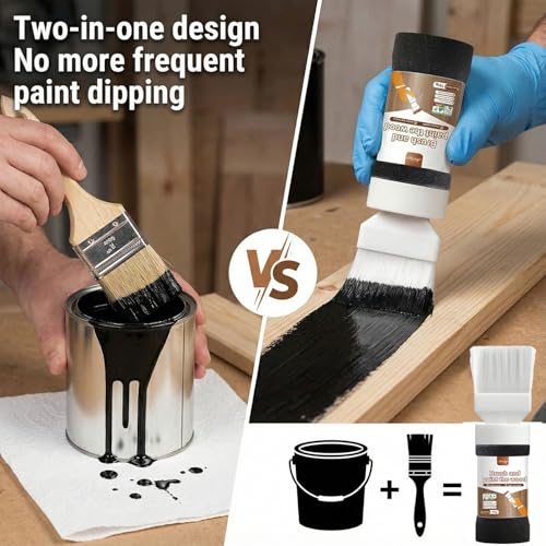 Image of Black Touch-Up Paint for Wood,Furniture, Cabinets,Metal,6.35 Oz,2-in-1