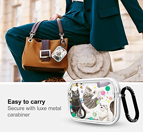 Mosnovo Airpods Pro Case, Apple Airpods Pro Case, Planet Space Cat Clear Case Design With Luxe Metal Ring Shockproof Protective Cover Case For Airpods Pro #TOP5