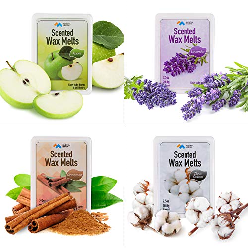 Mindful-Design-4-Pack-Scented-Wax-MeltsCubesTarts-Apple-Cinnamon-Clean-Cotton-Lavender Mindful Design 4 Pack Scented Wax MeltsCubesTarts Apple Cinnamon Clean Cotton Lavender