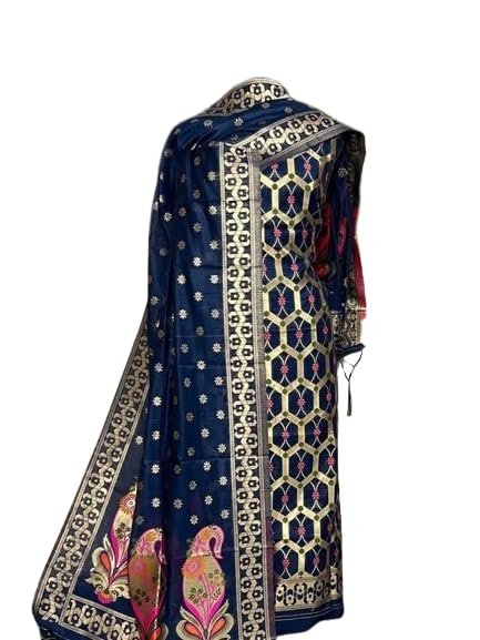 Women's multicolor Cotton Unstitched Salwar Suit Dress Material With Cotton Dupatta-image-1