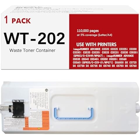 WT-202 WT202 Waste Toner Container Box Bottle Replacement for Canon WT-202 Waste Cartridges for imageRUNNER Advance C3320 C3325 C3325i C3330 C3330i C3520 C3520i C3525 C3525i C3530 C3530i Cover
