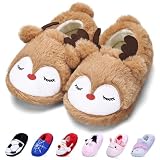 WateLves Kids Slippers Full Wrapped Toddler Slippers Boys Girls Comfortable Winter House Shoes(Milu Deer,36/37)