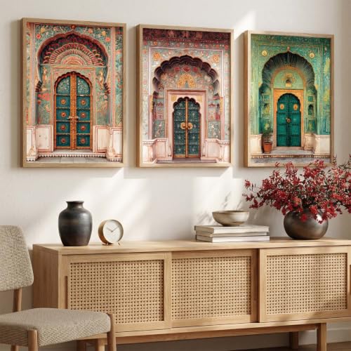 Image of kotart Elegant Indian Art Traditional Paintings for Living Room | Framed Wall Painting for Home Room Bedroom Office Wall Decor | Poster With frames Set of 3