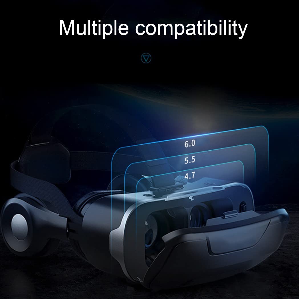 Gafas de Realidad Virtual, 3D VR Gafas con Controlador Bluetooth para Juegos Visión Panorámico VR Glasses para iPhone 13 Pro Max/13 Pro/13/12/11, para Samsung Galaxy S21, Huawei, Xiaomi